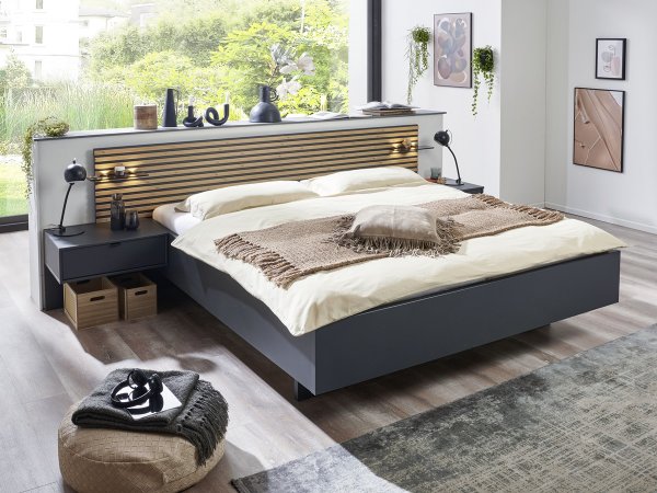 Ložnicová sestava NEVADA grafit/dub bianco