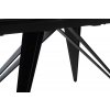 Rozkládací jídelní stůl NEMURO černé saténové sklo, podnož černá matná (160-240x90 cm)