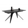 Rozkládací jídelní stůl NEMURO černé saténové sklo, podnož černá matná (160-240x90 cm)