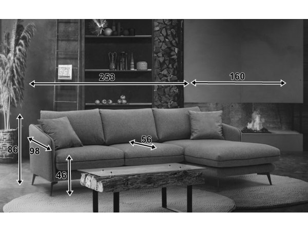 Malá rohová sedací souprava ve skandinávském stylu NOEL