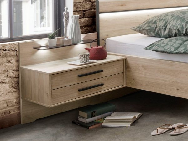 Moderní ložnice Brüssel dub stein/tmavá břidlice 2