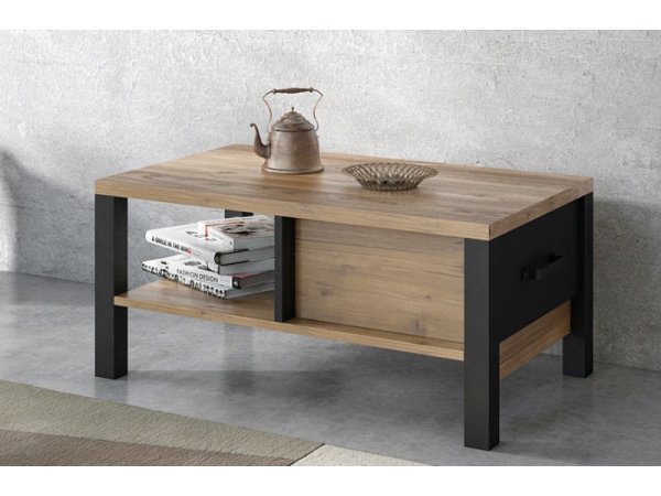 Nábytek do obývacího pokoje OLIN III Appenzellský smrk/černý mat