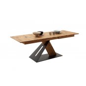 Rozkládací jídelní stůl PARRITA dub divoký olejovaný, podnož antracit v kombinaci s dubem