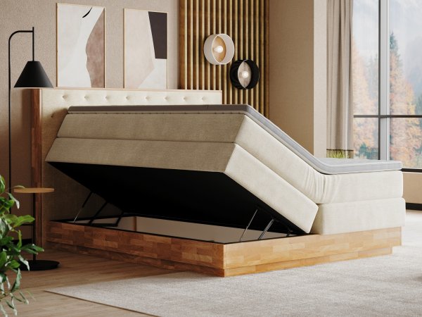 Postel boxspring s úložným prostorem PALMA II-dub masiv