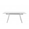 Rozkládací jídelní stůl PARENZO keramika bílý mramor, podnož bílá matná 140(180)x90