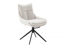 Jídelní židle PARKER S krémová, podnož kovová černá matná