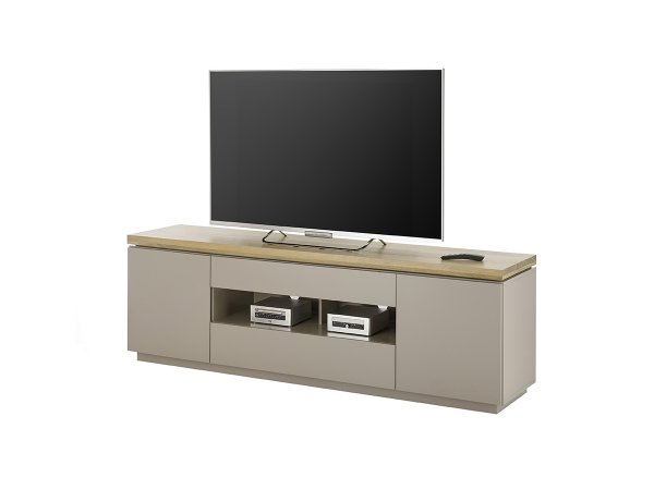 Nábytek do obývacího pokoje PALAMOS 1 béžovošedý matný lak/masivní akácie