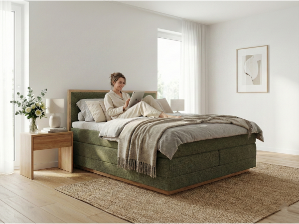 Postel boxspring s úložným prostorem PALMA III dub masiv