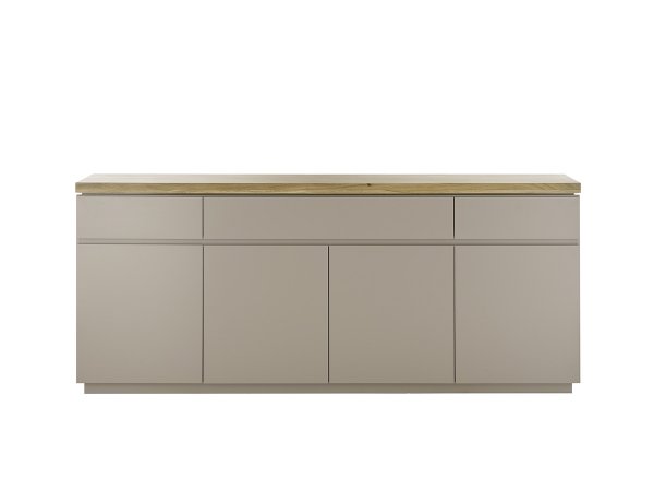 Nábytek do obývacího pokoje PALAMOS 1 béžovošedý matný lak/masivní akácie