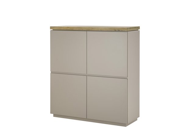 Nábytek do obývacího pokoje PALAMOS 1 béžovošedý matný lak/masivní akácie