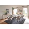 Rozkládací jídelní stůl CERRITO keramika krémový mramor, podnož taupe matný lak 160(220)x76x90