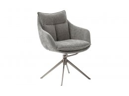 Jídelní židle PARKER E antracitová s područkami, podnož z kartáčované nerezové oceli