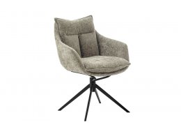 Jídelní židle PARKER S cappuccino s područkami, podnož kovová matně černá