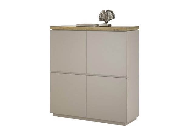 Nábytek do obývacího pokoje PALAMOS 1 béžovošedý matný lak/masivní akácie