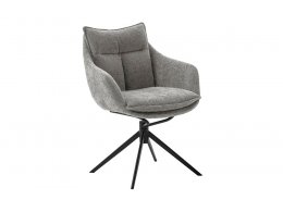 Jídelní židle PARKER S antracitová s područkami, podnož kovová matně černá