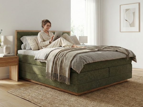 Postel boxspring s úložným prostorem PALMA III dub masiv