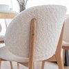 Krémová čalouněná židle s dřevěnými nohami CORA