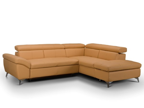 Kožená rohová rozkládací sedací souprava PEARCY