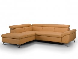 Kožená rohová rozkládací sedací souprava PEARCY