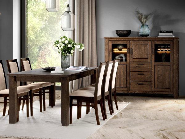 Jídelní stůl PINEROLO typ 61 dub zastaralý olejovaný