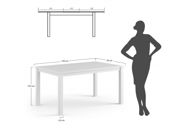 Jídelní stůl LUNO bílá/ořech