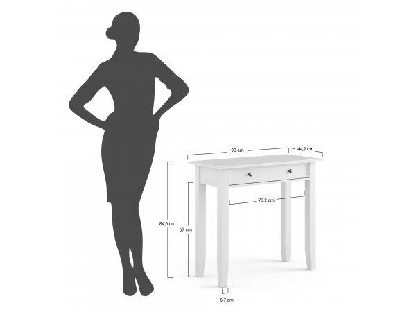 Toaletní stolek LUNO bílá/ořech