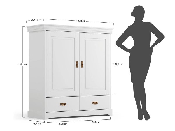 Skříň KANIA 2-dvéřová nízká z finské borovice