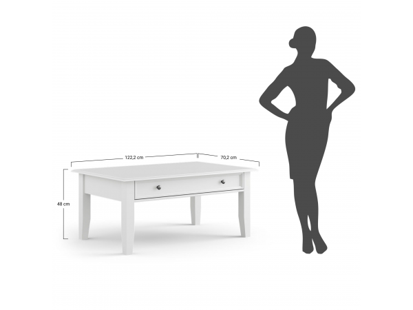 Konferenční stolek LUNO bílá/dub