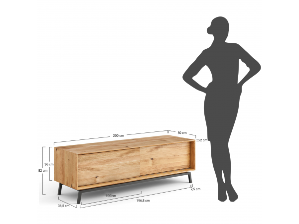 Dubová TV skříňka LOFT