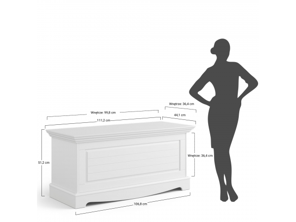 Truhla LUNO bílá/ořech