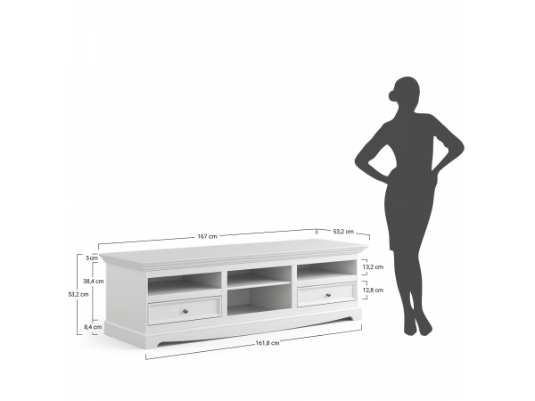 TV komoda LUNO bílá/borovice