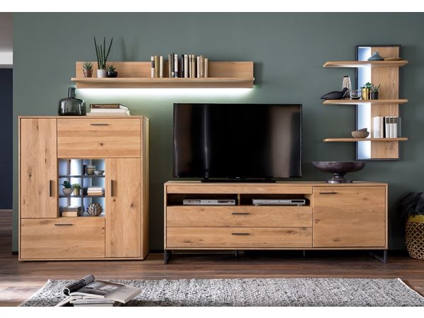 Obývací stěna PORTLAND II dub sukatý bělený