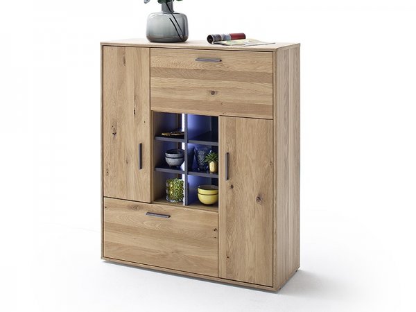 Komoda 20 PORTLAND dub bělený sukatý