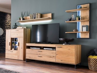 Obývací stěna PORTLAND II dub sukatý bělený