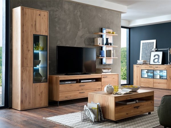 Nábytek do obývacího pokoje PORTLAND III dub sukatý bělený