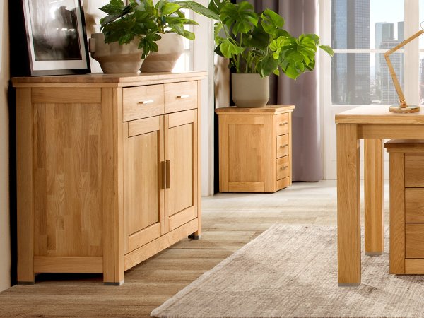 Dubový nábytek z masivu do obývacího pokoje a pracovny PORTO dub olejovaný