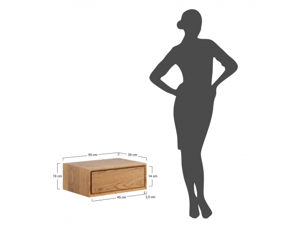 Noční stolek z masivu RIA dub olejovaný závěsný