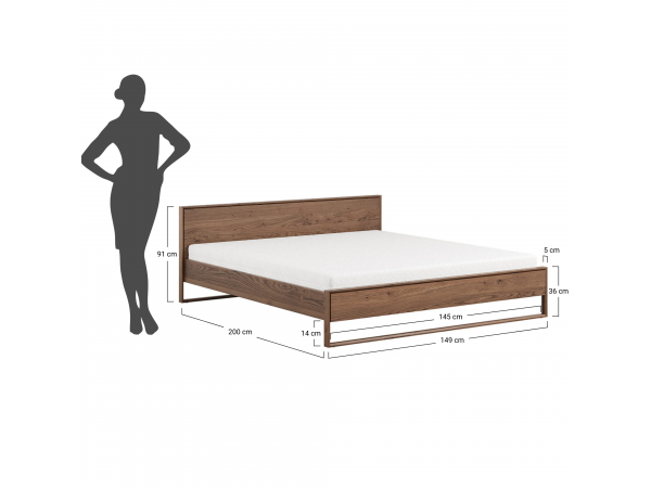 Postel z masivu RIA dub kouřový