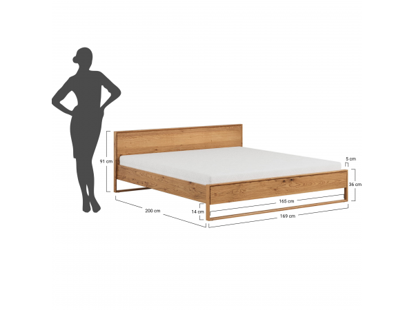 Postel z masivu RIA dub olejovaný