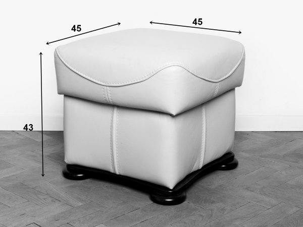 Kožený taburet 3 s úložným prostorem