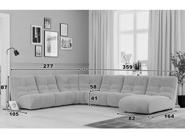 Modulová sedací souprava do tvaru U GALA