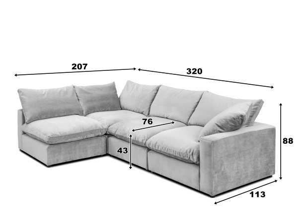 Rohová sedací souprava LAZY