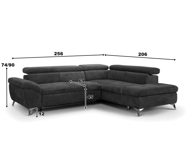 Kožená rohová rozkládací sedací souprava PEARCY