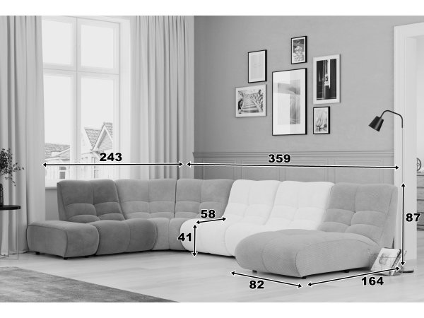 Modulová sedací souprava do tvaru U GALA 2