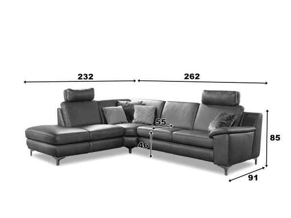 Kožená rohová sedací souprava PRISMA