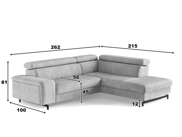 Rohová rozkládací sedací souprava EMMA