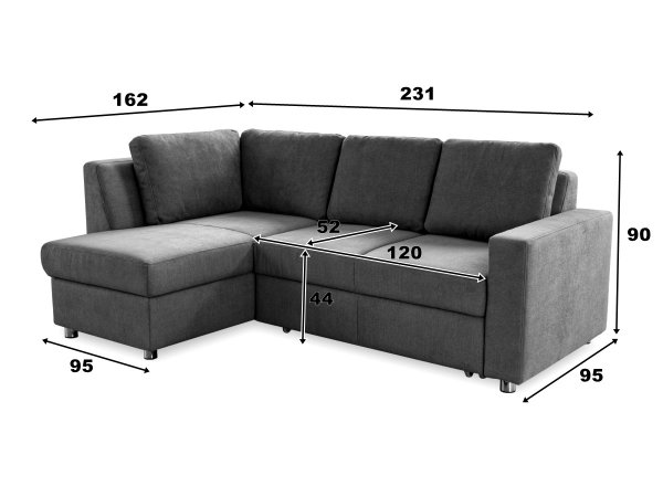 Rozkládací rohová sedací souprava MULTIFLEX PLUS 2