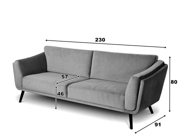 Designová pohovka 3-sed KOBE