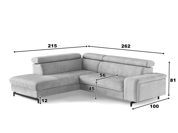 Rohová rozkládací sedací souprava EMMA