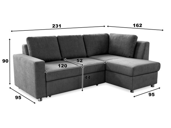 Rozkládací rohová sedací souprava MULTIFLEX PLUS 2